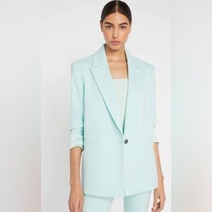 NWT Alice + Olivia Denny Boyfriend Blazer with Roll Cuff MINT GREEN